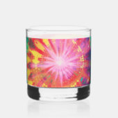 Levendige kleurrijke Stropdas-Dye #1 Whisky Glas (Achterkant)