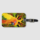 Levendige kleurrijke Sun Conure Parrot Bagagelabel (Voorkant (horizontaal))