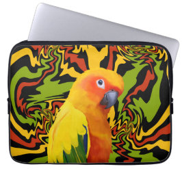 Levendige kleurrijke Sun Conure Parrot Laptop Sleeve
