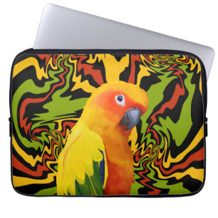 Levendige kleurrijke Sun Conure Parrot Laptop Sleeve