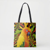 Levendige kleurrijke Sun Conure Parrot Tote Bag (Voorkant)