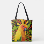 Levendige kleurrijke Sun Conure Parrot Tote Bag (Achterkant)