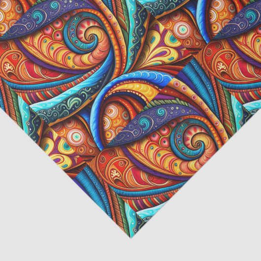 Levendige kleurrijke SWirls Tissuepapier (Detail)