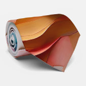 Levendige Kleurrijke Swirly Abstracte Schilderkuns Stropdas (Opgerold)