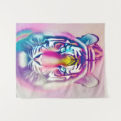 Levendige kleurrijke tijger gezicht gedurfde moder wandkleed (Voorkant (horizontaal))