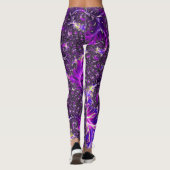 Levendige kleurrijke Trippy Groovy Boho Spiral Fra Leggings (Achterkant)