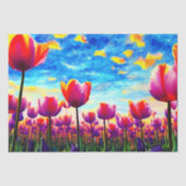 Levendige kleurrijke Tulpen ontkoppelen Tissuepapier (Voorkant)