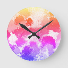 Levendige kleurrijke veelkleurige Stropdassen Ronde Klok