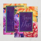 Levendige kleurrijke vetplanten Bewaar de datum Aankondigingskaart (Voorkant / Achterkant)