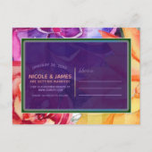 Levendige kleurrijke vetplanten Bewaar de datum Aankondigingskaart (Achterkant)