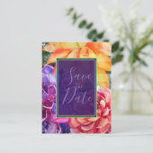 Levendige kleurrijke vetplanten Bewaar de datum Aankondigingskaart (Staand voorkant)