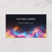 Levendige kleurrijke vonken elektricien en ingenie visitekaartje (Voorkant)