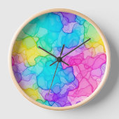 Levendige kleurrijke wandklok - Artistiek Modern D (Voorkant)