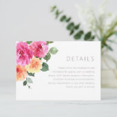 Levendige Kleurrijke Waterverf Bloemen Bruiloft De Informatiekaartje (Staand voorkant)