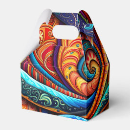 Levendige kleurrijke wervelingen bedankdoosjes