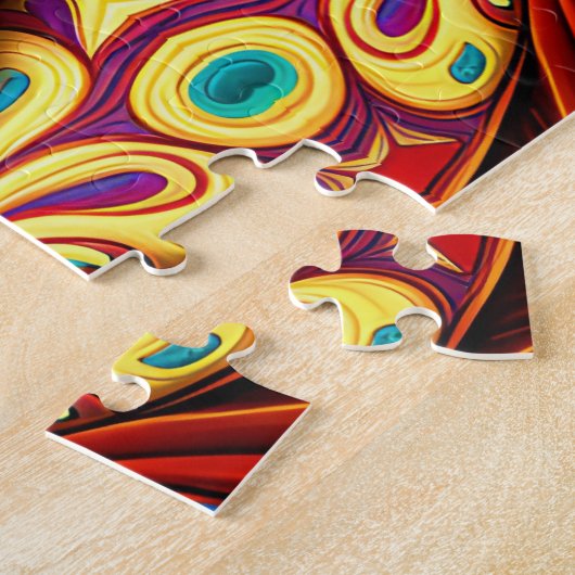 Levendige kleurrijke wervelingen legpuzzel (Zijkant)