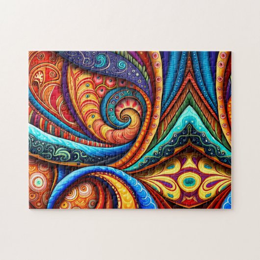 Levendige kleurrijke wervelingen legpuzzel (Horizontaal)