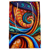 Levendige kleurrijke wervelingen medium cadeauzakje (Voorkant)