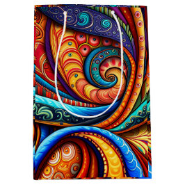 Levendige kleurrijke wervelingen medium cadeauzakje