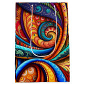 Levendige kleurrijke wervelingen medium cadeauzakje (Achterkant)