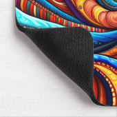 Levendige kleurrijke wervelingen muismat (Hoek)