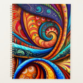 Levendige kleurrijke wervelingen planner (Voorkant)