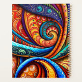 Levendige kleurrijke wervelingen planner (Achterkant)