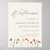 Levendige Kleurrijke Wildflower Bloom Bruiloft Wel Poster (Voorkant)