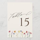 Levendige Kleurrijke Wildflower Bloom Trouwtafel Programmakaart (Voorkant)