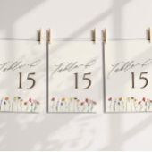 Levendige Kleurrijke Wildflower Bloom Trouwtafel Programmakaart