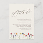 Levendige kleurrijke Wildflower Modern bruiloft De Informatiekaartje (Voorkant)