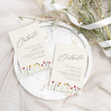 Levendige kleurrijke Wildflower Modern bruiloft De