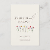 Levendige Kleurrijke Wildflower Modern Wedding RSV Informatiekaartje (Achterkant)