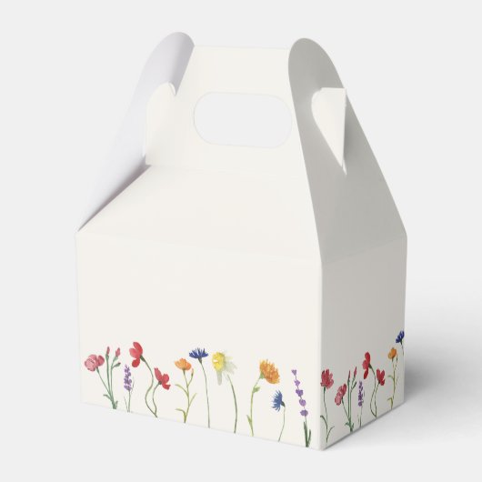 Levendige Kleurrijke Wildflower Moderne Bruiloft Bedankdoosjes (Achterkant)