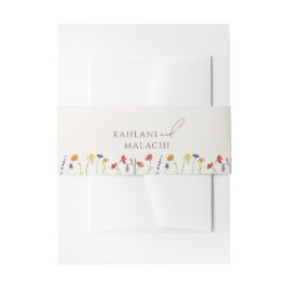 Levendige Kleurrijke Wildflower Moderne Bruiloft Uitnodigingen Wikkel