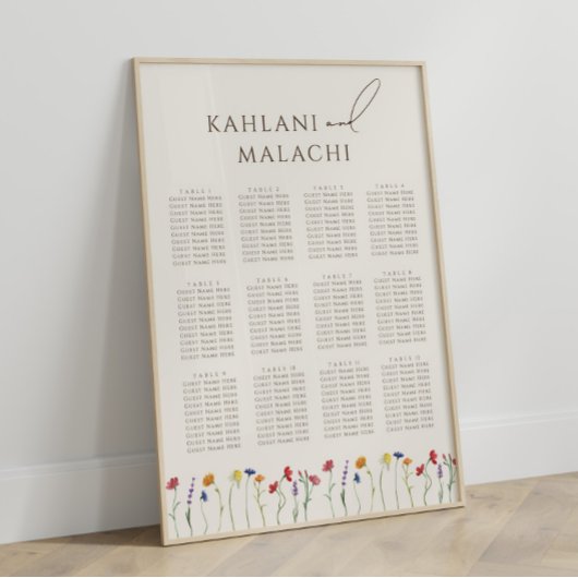 Levendige Kleurrijke Wildflower Moderne Zitgrafiek Poster