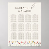 Levendige Kleurrijke Wildflower Moderne Zitgrafiek Poster (Voorkant)