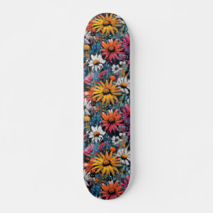 Levendige kleurrijke Wildflower Print Persoonlijk Skateboard