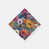 Levendige kleurrijke Wildflower Print Servet (Hoek)
