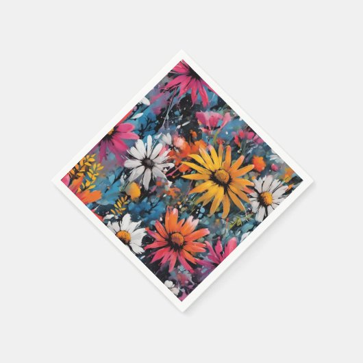 Levendige kleurrijke Wildflower Print Servet (Hoek)