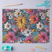 Levendige kleurrijke Wildflower Print Tissuepapier (Craft)