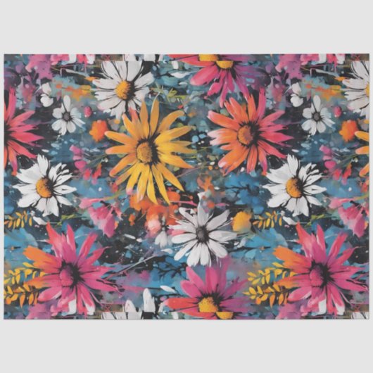 Levendige kleurrijke Wildflower Print Tissuepapier (Voorkant)