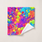 Levendige kleurspatten bad handdoek (Wasdoekje)