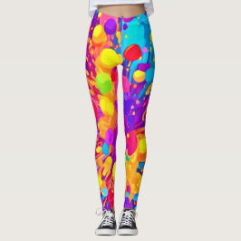 Levendige kleurspatten leggings