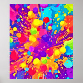 Levendige kleurspatten poster
