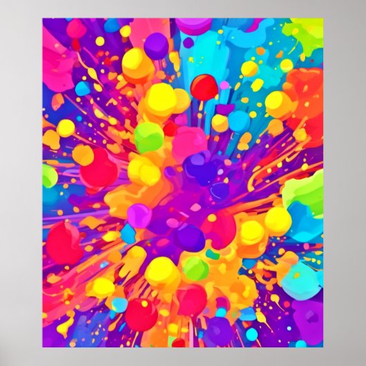 Levendige kleurspatten poster (Voorkant)