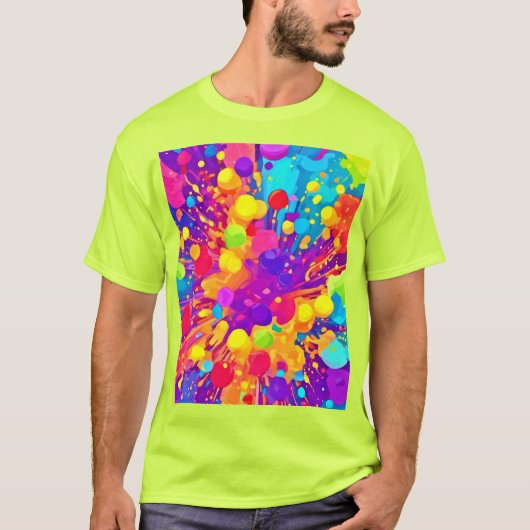 Levendige kleurspatten t-shirt (Voorkant)