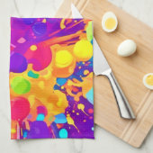 Levendige kleurspatten theedoek (Quarter Fold)