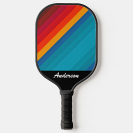 Levendige kleurstrepen personaliseren met naam pickleball paddle