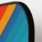 Levendige kleurstrepen personaliseren met naam pickleball paddle (Links Detail)